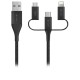 Cáp sạc Mazer MULTI4.DURA.TEK 3-in-1 1.2m USB-A to Lightning - Micro - USB-C Cable 3.1A
